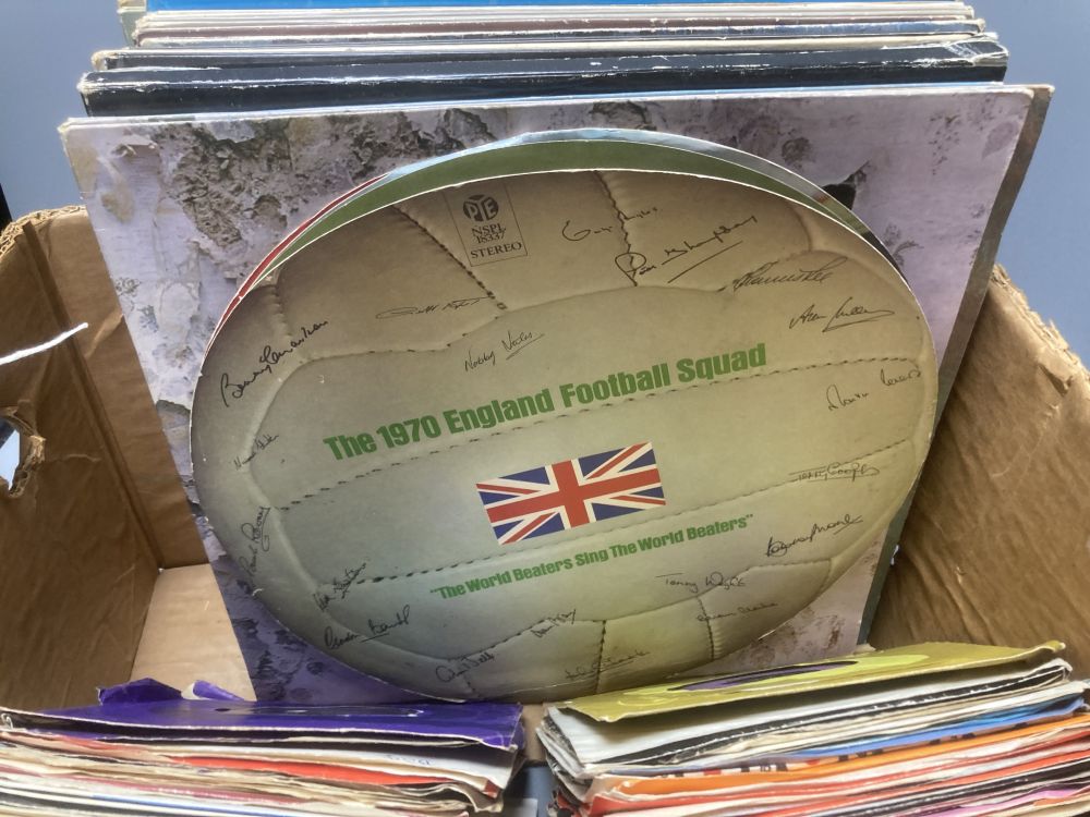Rock and Pop, a collection of LP and 45rpm vinyl records, including Led Zeppelin, Zoso, 1971,